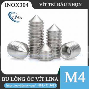 vít trí lục giác chìm đầu nhọn inox 304