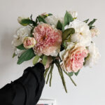 Hoa mẫu đơn giả, hoa decor trang trí nhà cửa, hoa giả