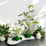 Tiểu cảnh giả, cây sơn chi 1m8, cây giả