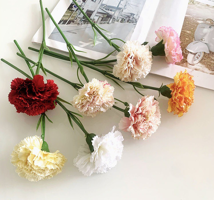 Hoa cẩm chướng giả decor trang trí