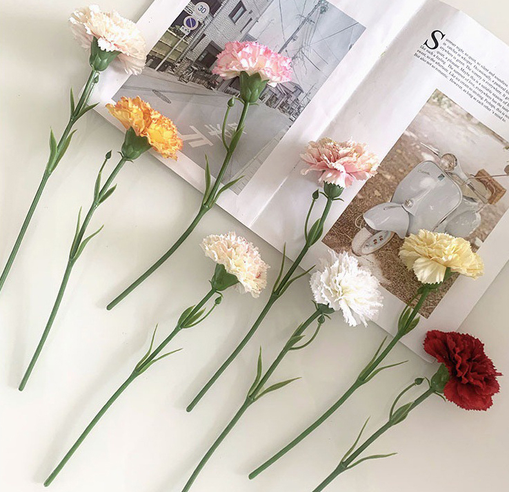 Hoa cẩm chướng giả decor trang trí