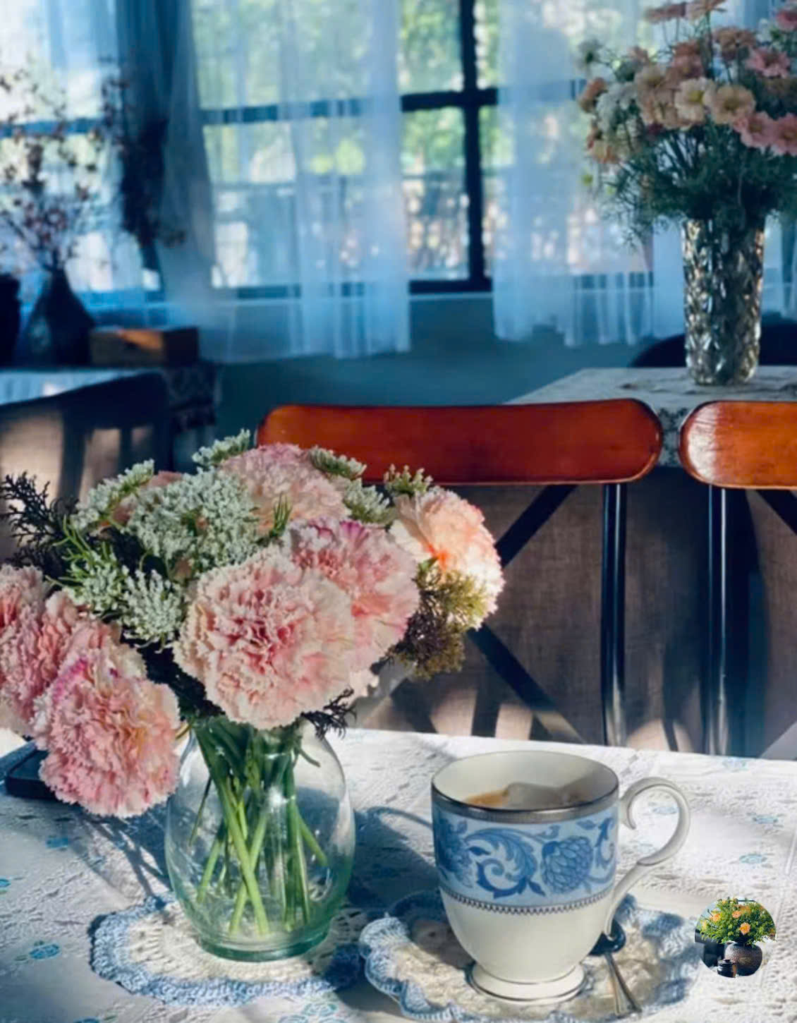 Hoa cẩm chướng giả decor trang trí