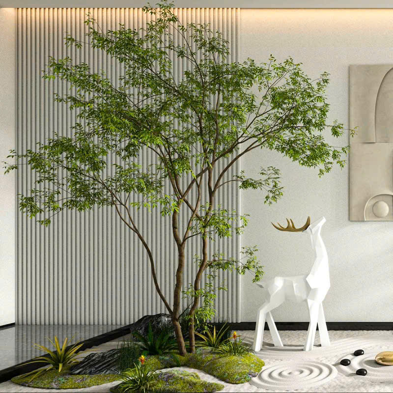 Cây giả trang trí phòng khách – Linh Nga Decor