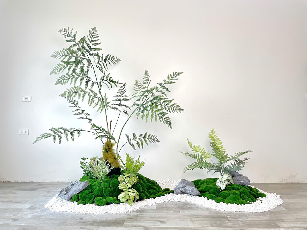 Set tiểu cảnh với dương xỉ giả